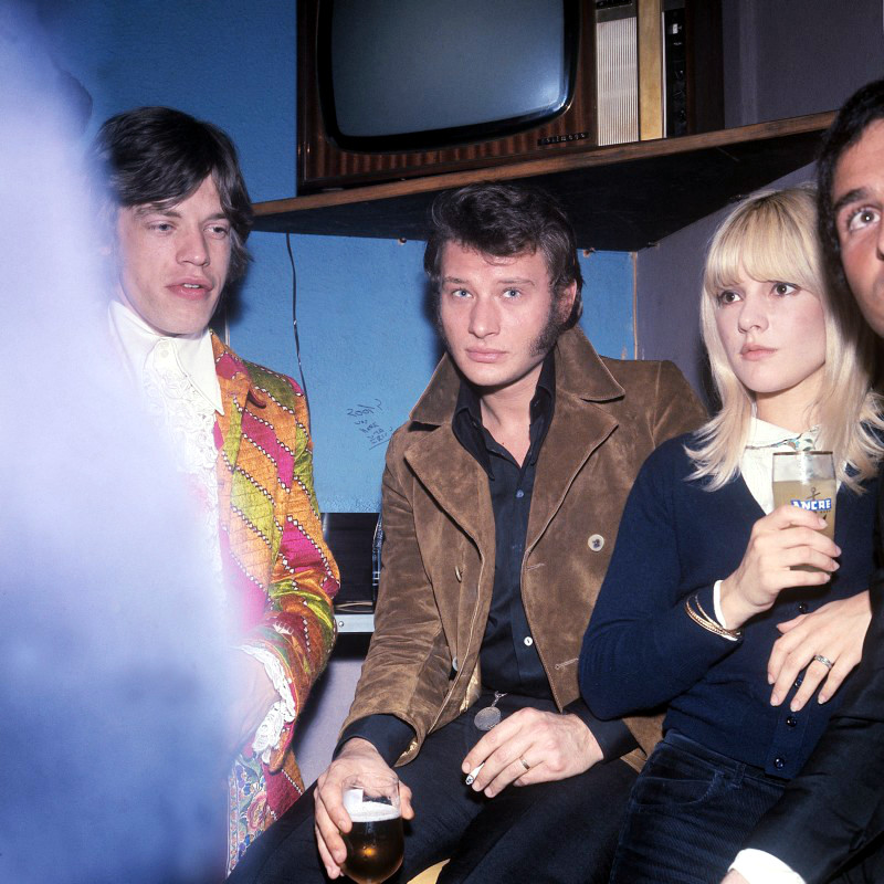 Mick Jagger, Sylvie Vartan et Johnny Hallyday à l'Olympia en 1967