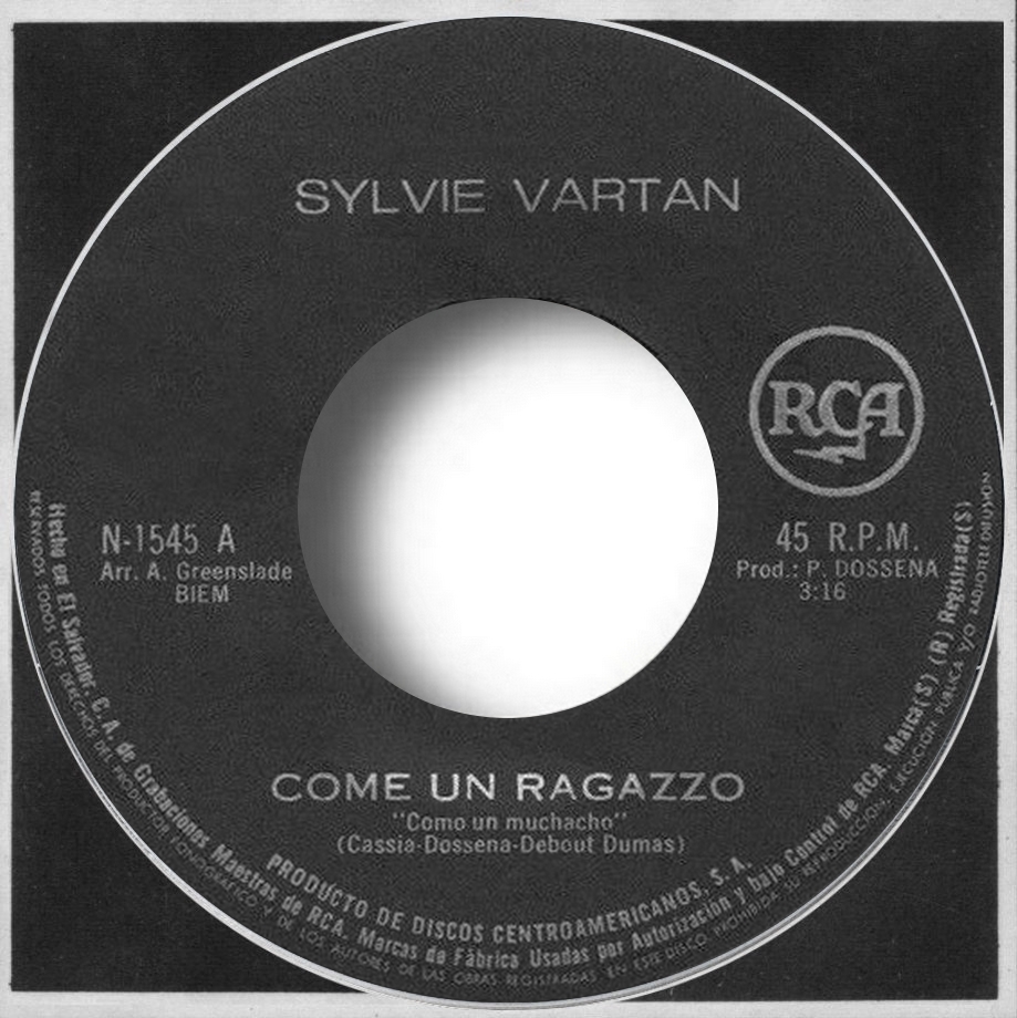 Sylvie Vartan EP Salvador "Come un ragazzo"  RCA   N 1545 Ⓟ 1967