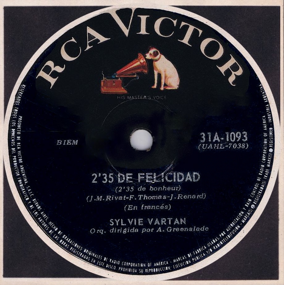 Sylvie Vartan SP Argentine "2'35 de bonheur"   31A-1093 Ⓟ 1967