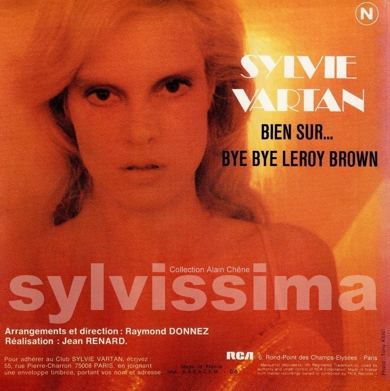 SP Sylvie Vartan Bye bye Leroy Brown  -  FPBO.0032  -  Ⓟ 1974 verso
