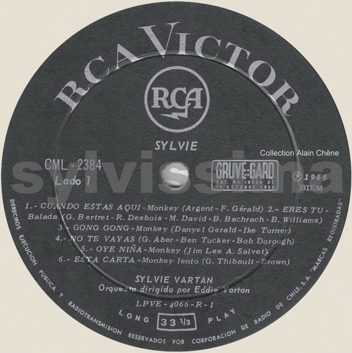  Sylvie Vartan 33 tours Chili Sylvie CML 2384 label face 1