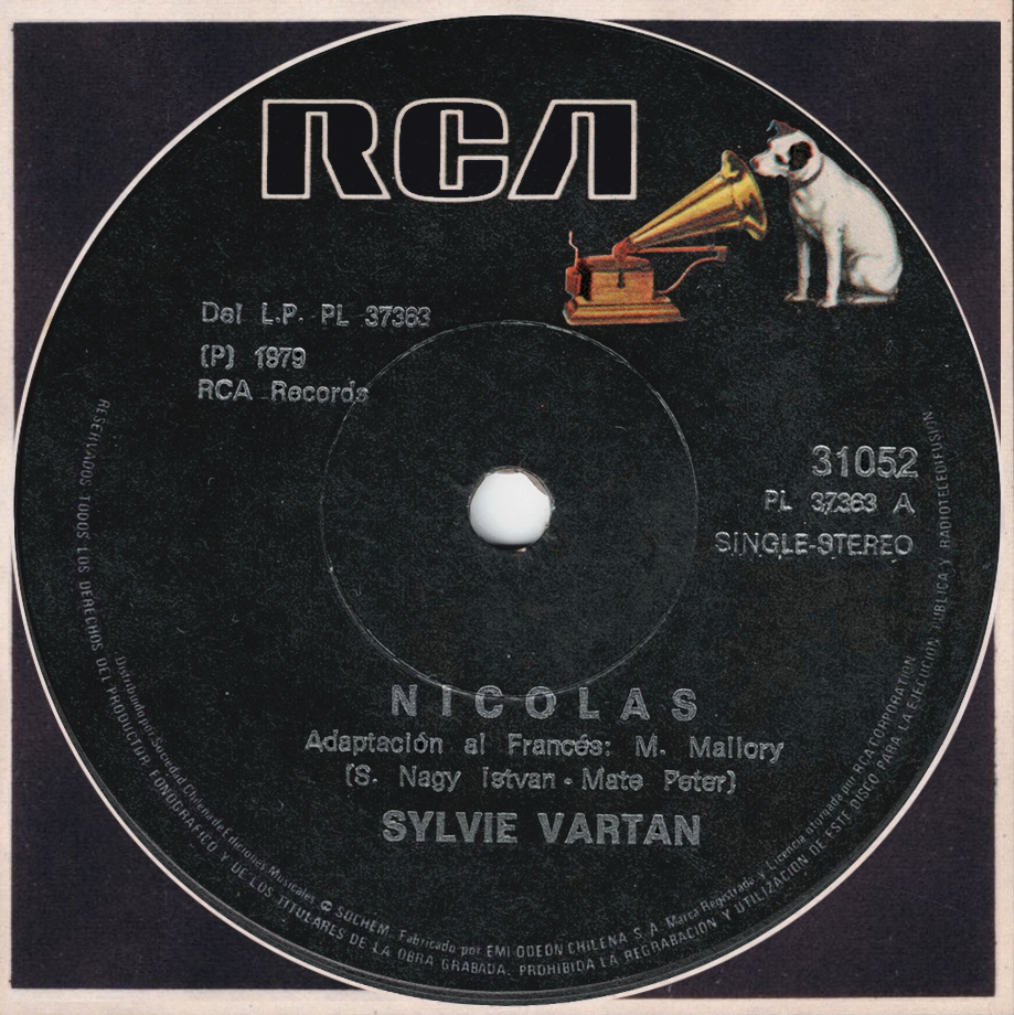 Sylvie Vartan SP Chili "Nicolas"  RCA  31052 Ⓟ 1979