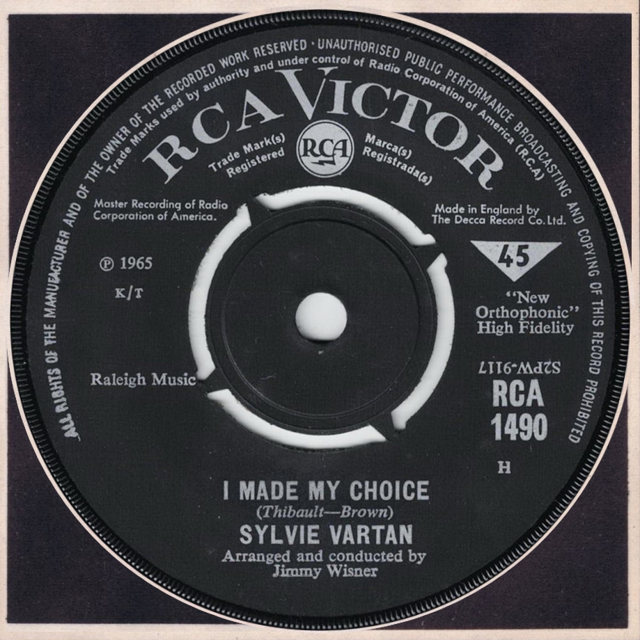 Sylvie Vartan SP Angleterre "I made my choice"   1490 Ⓟ 1965