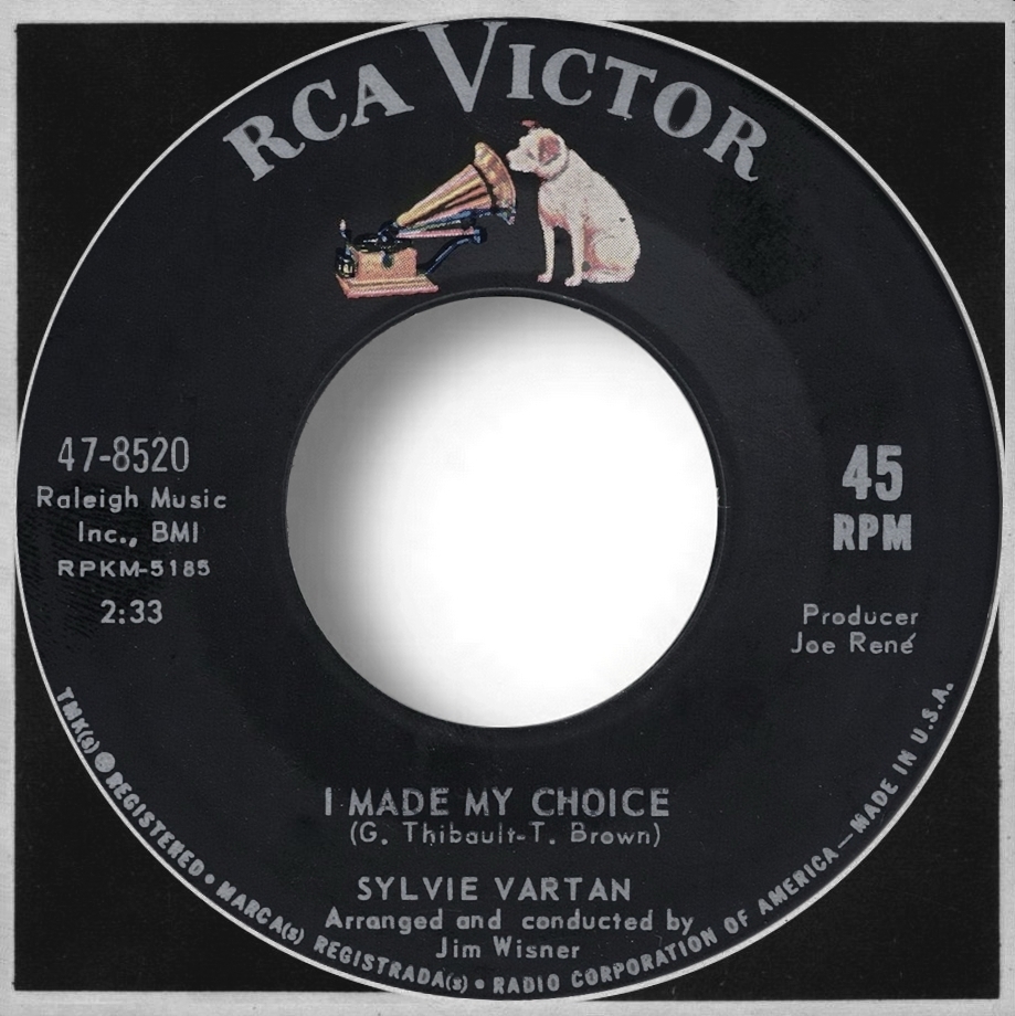 Sylvie Vartan SP USA "I made my choice" 47-8520  Ⓟ 1965