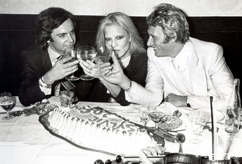 Sylvie Vartan avec Johnny Hallyday et  Alain-Philippe Malagnac, 1975