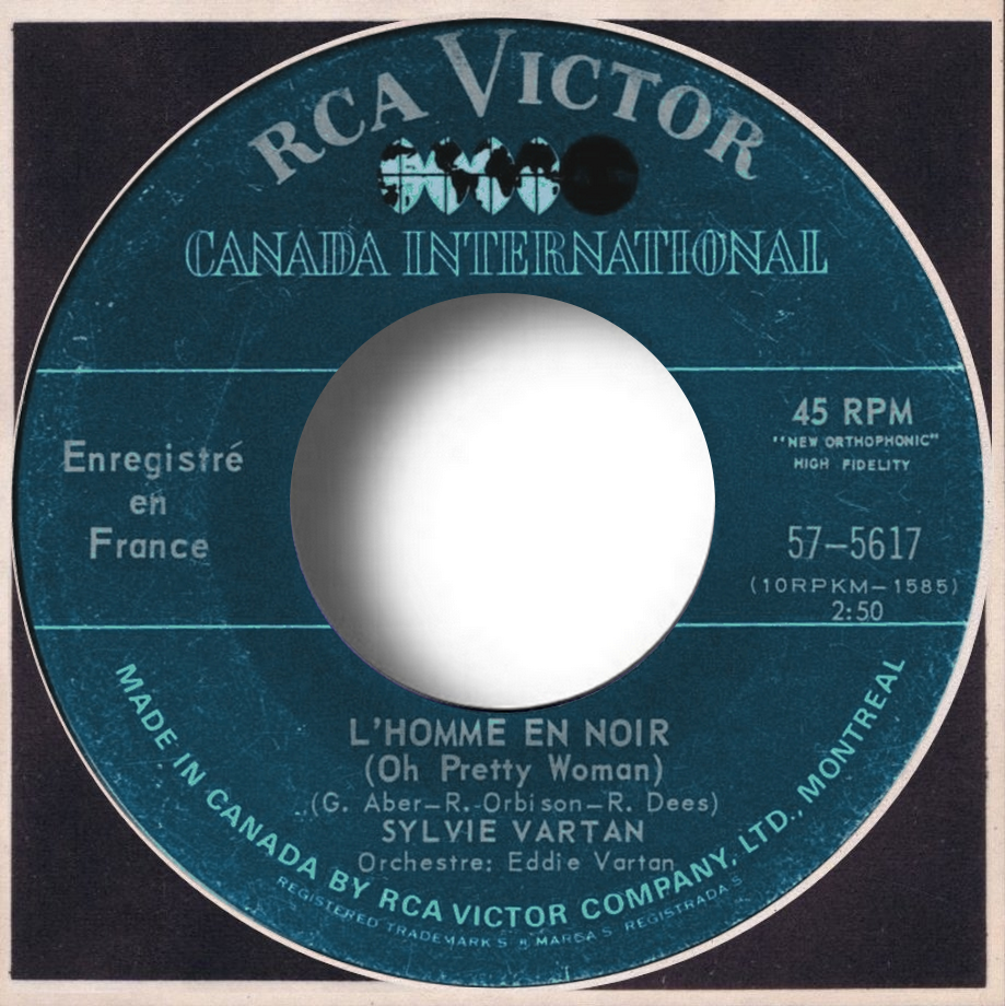 Sylvie Vartan SP Canada  "L'homme en noir"  RCA  57 5617 Ⓟ 1964