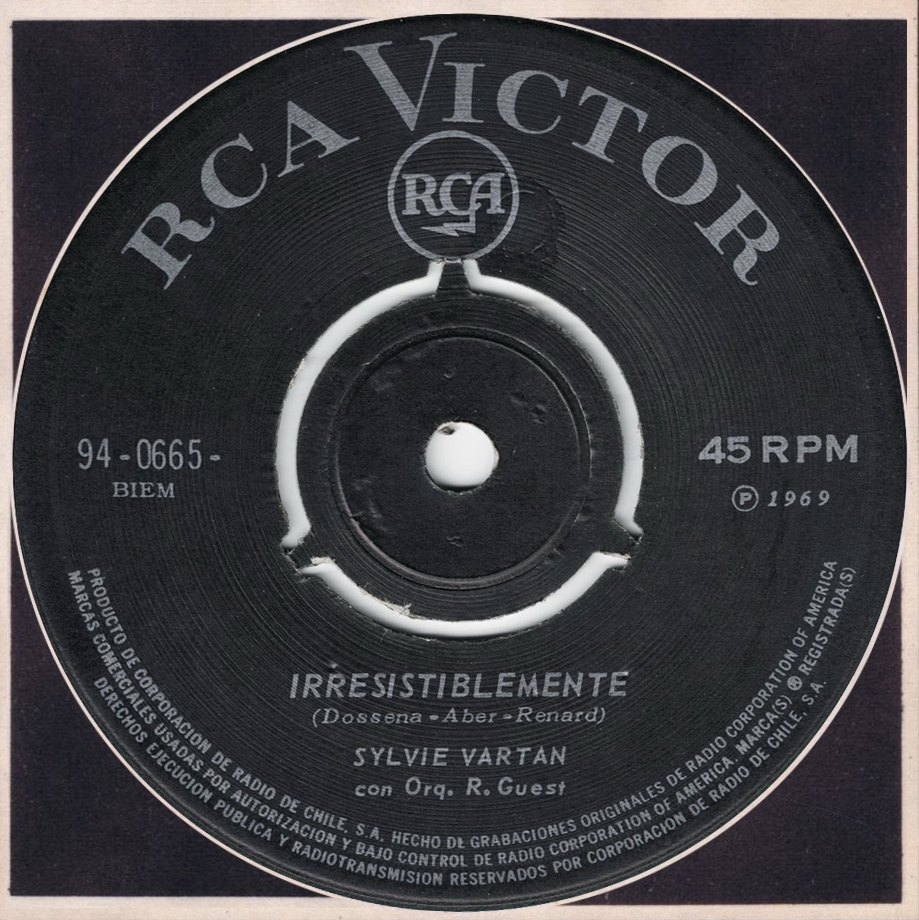 Sylvie Vartan SP Chili "Irrésistiblement"   RCA 94 0665  Ⓟ 1969