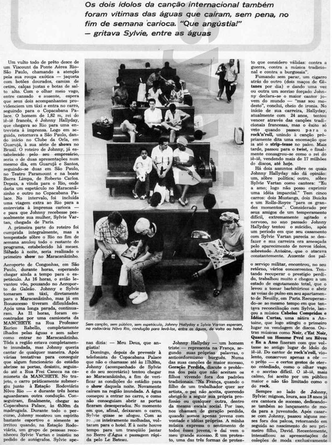 Revue brésilienne "Manchete" ,article  Johnny Hallyday et Sylvie Vartan au Brésil page 2, 4 mars 1967