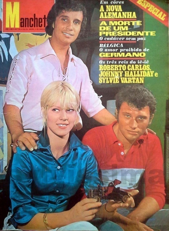 Johnny Hallyday et Sylvie Vartan, Cover magazine Manchete, Brésil, 4 mars 1967