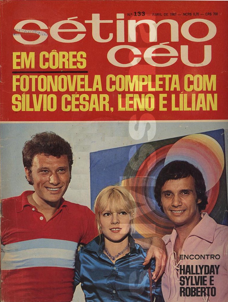 Sylvie Vartan et Johnny Hallyday en couverture de "Sétimo Céu" Brésil avril 1967