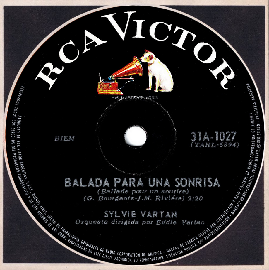 Sylvie Vartan SP Argentine "Ballade pour un sourire"   31A-1027 Ⓟ 1966