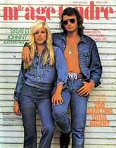 Sylvie Vartan et Johnny Hallyday en couverture de "Melle Age tendre", septembre 1971