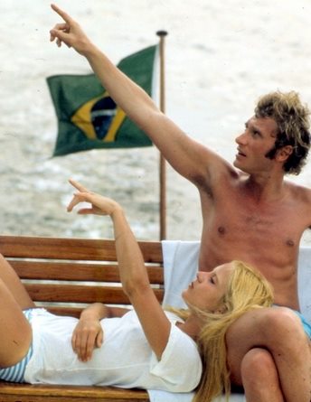 Sylvie Vartan ,  février 1973, voyage à Rio avec Johnny Hallyday