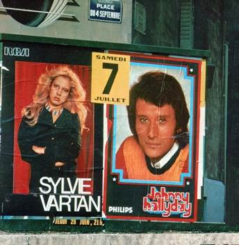 Affiches pour le concert de Sylvie Vartan et Johnny Hallyday du 7 juillet 1973 à Marseille