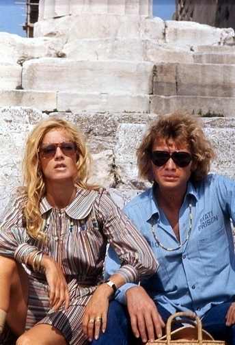 Sylvie Vartan et  Johnny Hallyday sur l'Acropole d'Athènes, juillet 1973