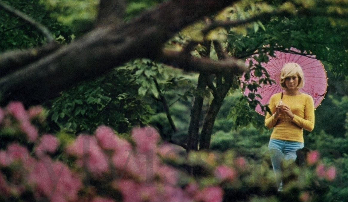 Sylvie Vartan dans les jardins de Kyoto, mai 1965