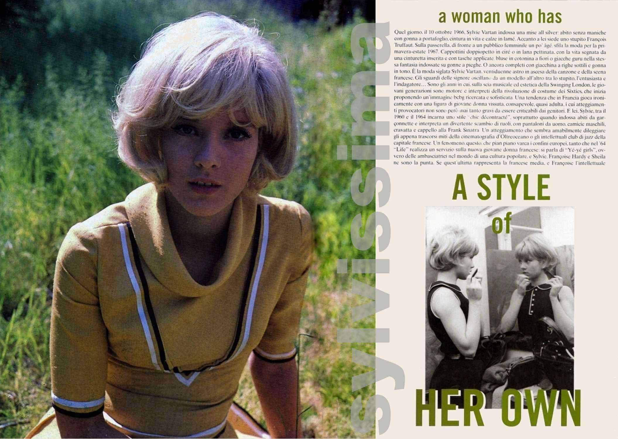 Article Sylvie Vartan A style  of her own Vogue Italia Octobre 2004 pages 1 et 2