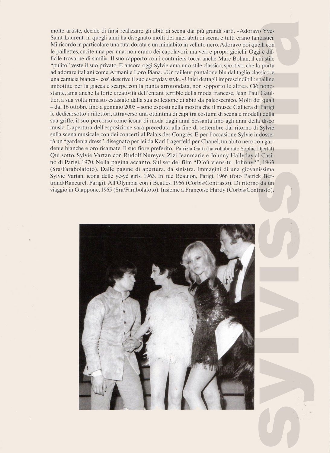 Article Sylvie Vartan A style  of her own Vogue Italia Octobre 2004 page 5