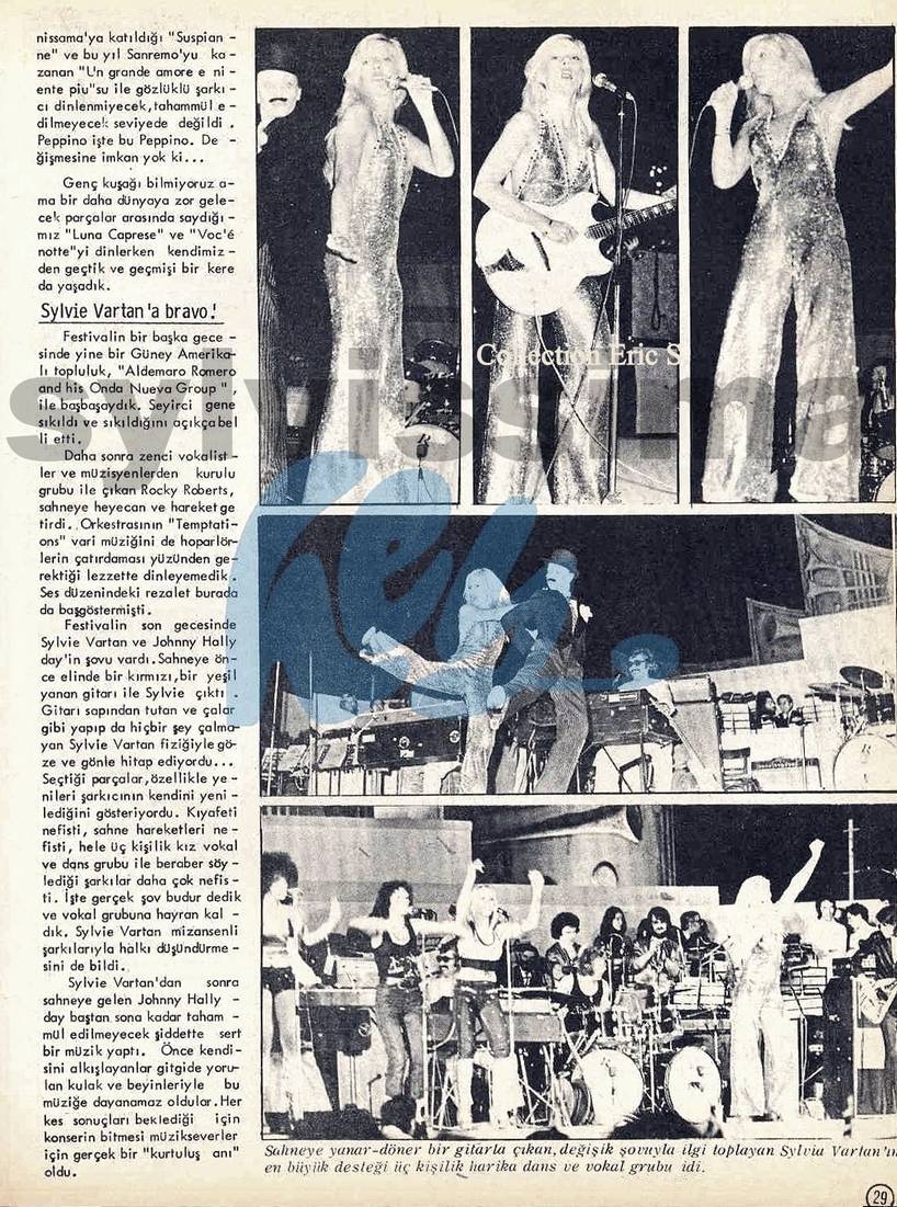 Magazine turc Hey - Sylvie Vartan et Johnny Hallyday - Concert Athènes 1973 - Festival Olympiad of song