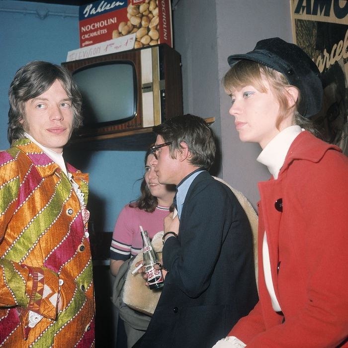 Mick Jagger, Jacques Dutronc et Françoise Hardy, Olympia 1967, Paris. 