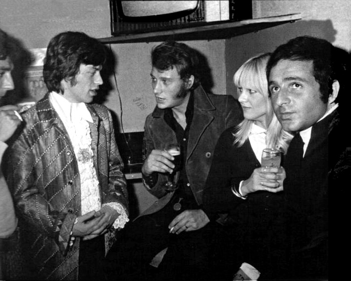 Mick Jagger, Johnny Hallyday, Sylvie Vartan et Richard Anthony au musicorama des Rolling Stones en 1967