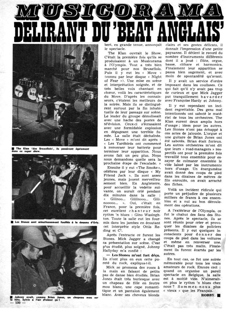 Journal Moustique critique du musicorama des Rolling Stones en 1967