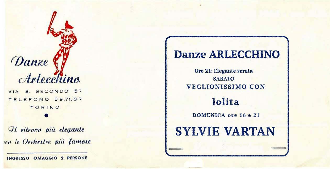 Billet d'enrée au "Danze Arlecchino" de Turin