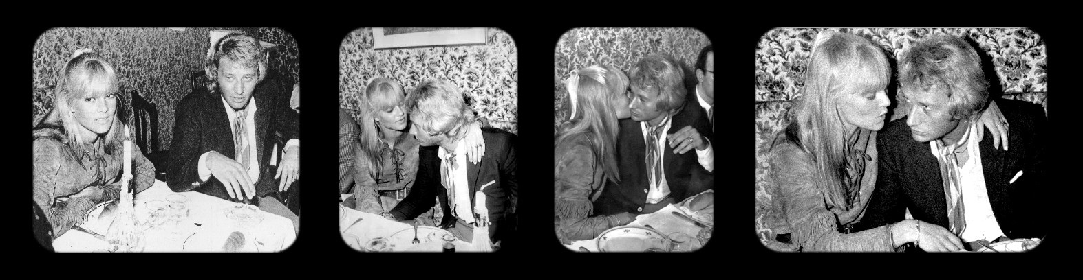 Sylvie Vartan et Johnny Hallyday dîinent au Bistingo en 1968