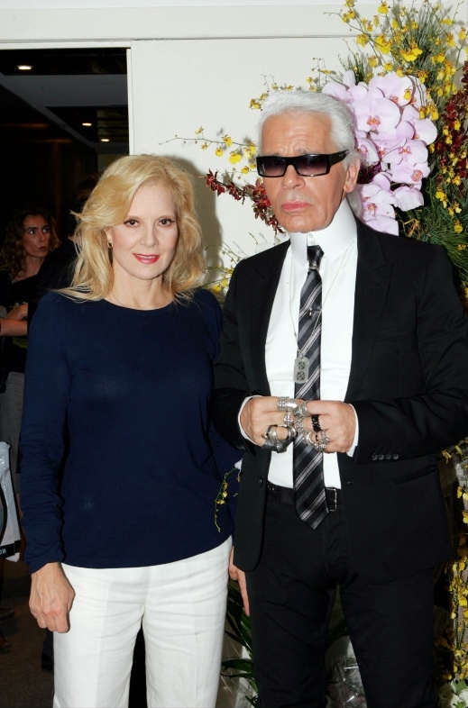 Sylvie Vartan et Karl Lagerfeld en 2004