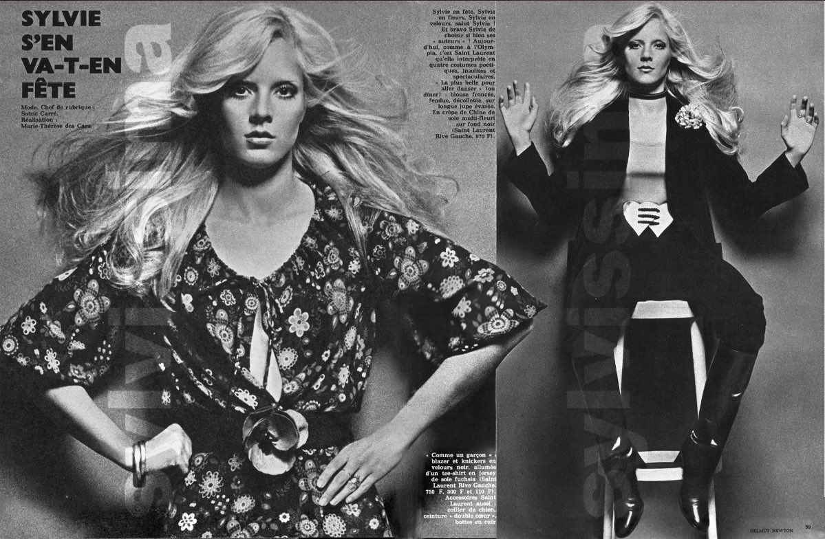 Sylvie Vartan par Helmut Newton dans ELLE 1970