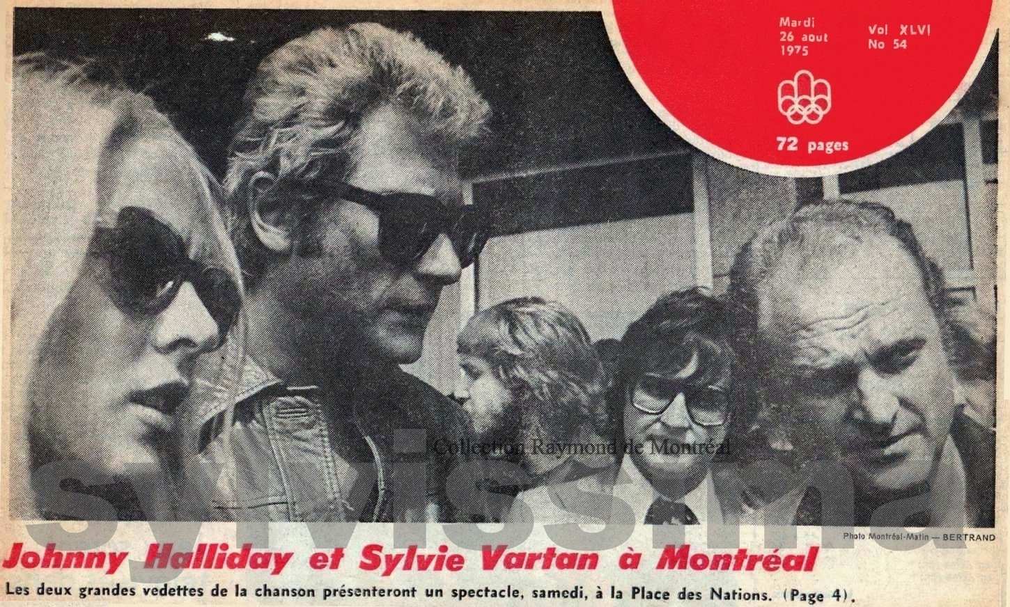 Johnny Hallyday et Sylvie Vartan  à  Montréal-Dorval, le 25 août 1975