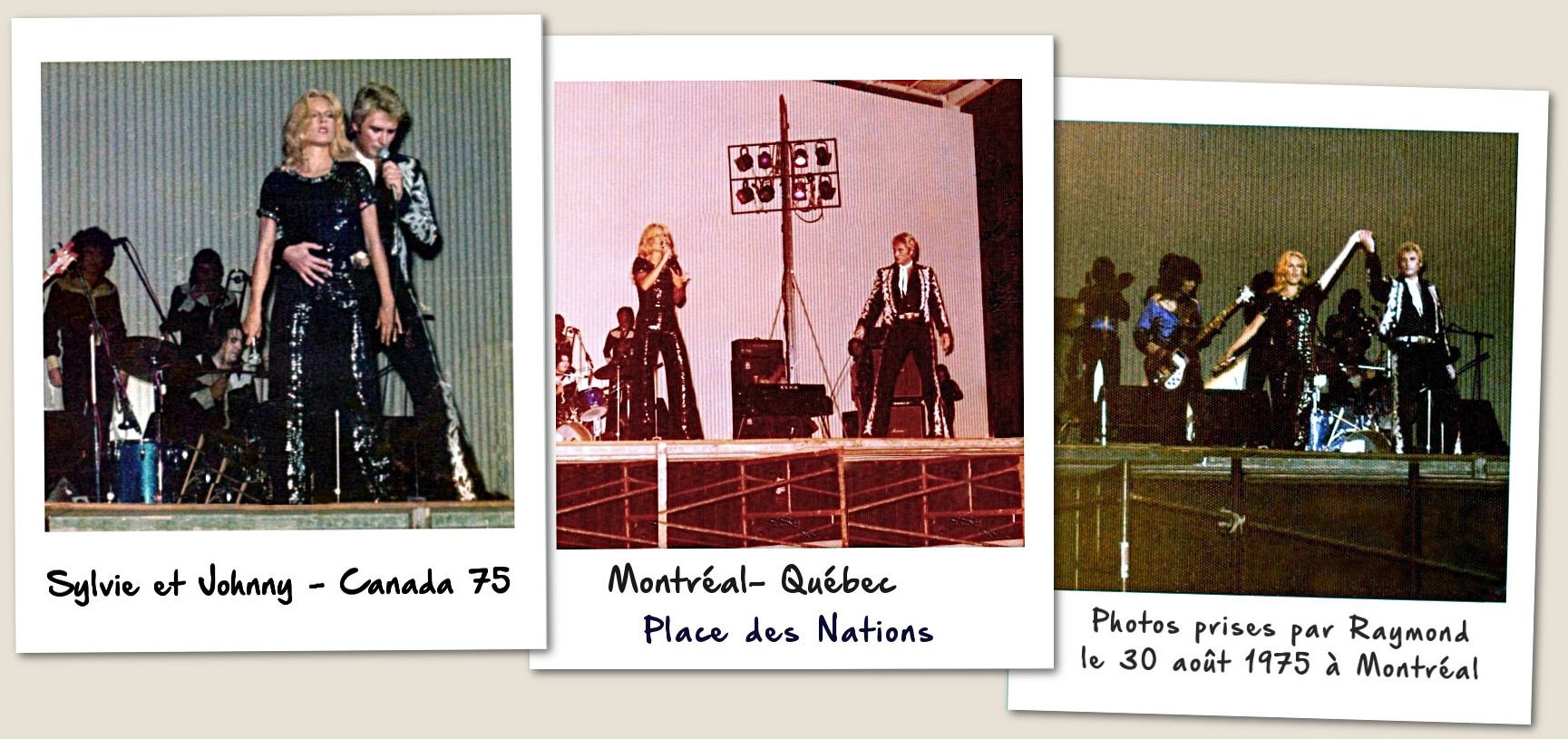 Johnny Hallyday et Sylvie Vartan en concert commun à Montréal - 1975 - Polaroîds