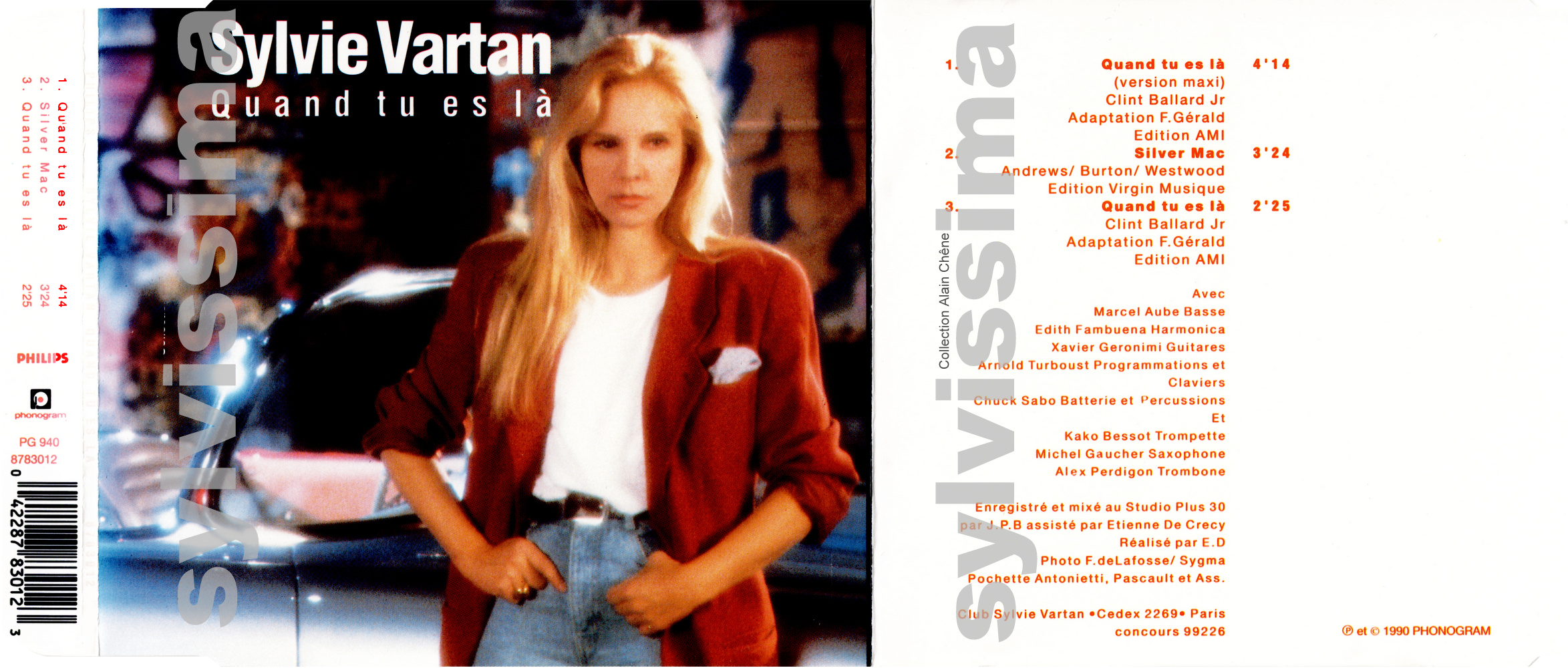 Sylvie Vartan CDS "Quand tu es là"  Pochette 2 878301-2  livret déplié