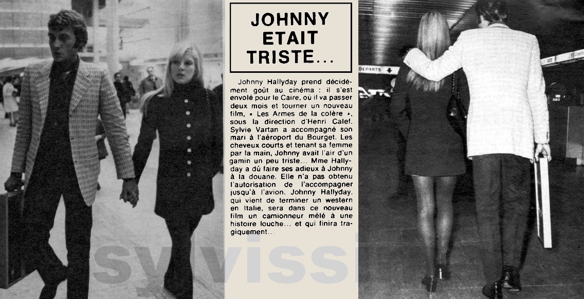 Sylvie Vartan et Johnny Hallyday artcile "Le soir illustré", novembre 1969