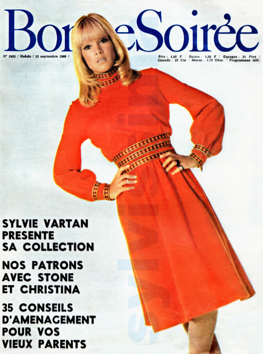 Revue Bonne Soirée septembre 1968 "Sylvie Vartan présente sa collection" Couv