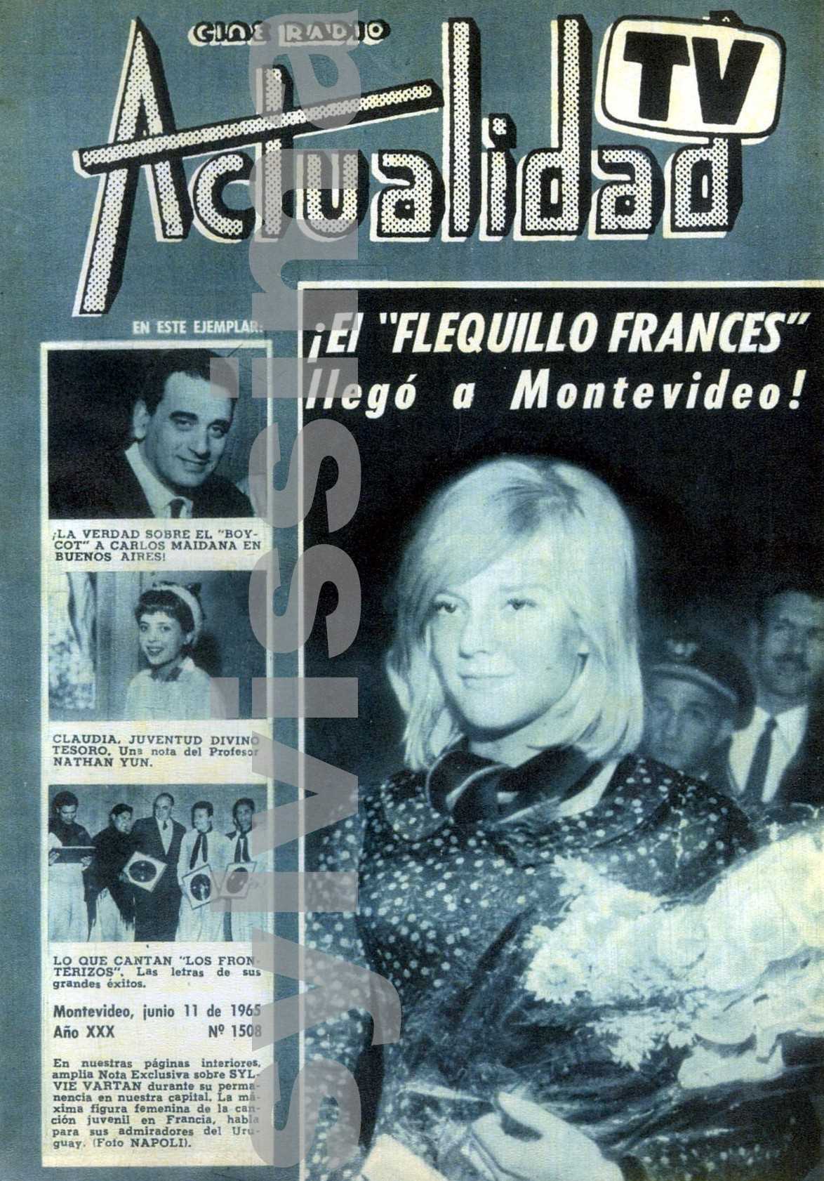 Magazine Actualidad Uruguay "Sylvie Vartan el flequillo frances" 1965, Cover