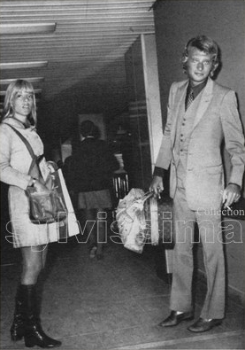 Johnny Hallyday et Sylvie Vartan, arrivée à Orly en provenance de Rio de Janeiro, 25 janvier 1969