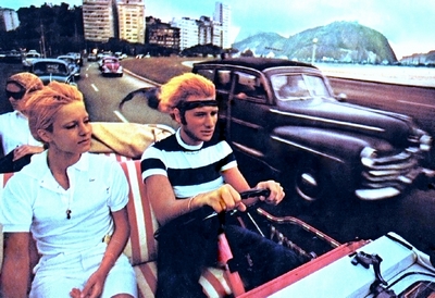Sylvie Vartan et Johnny Hallyday en vacances à Rio de Janeiro, 1969