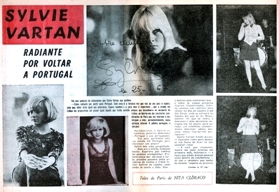 Article de "Radio e televisao" consacré à Sylvie Vartan, pages 1 et 2 , Portugal, 1967