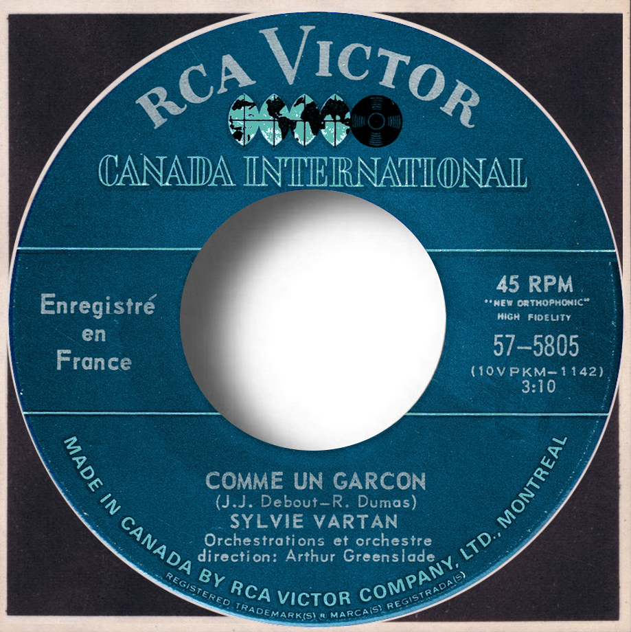 Sylvie Vartan SP Canada "Comme un garçon" RCA  57 5805 Ⓟ 1967