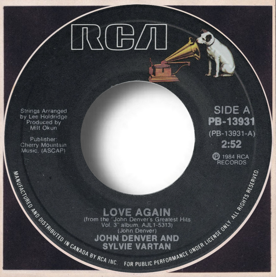 Sylvie Vartan SP Canada  "Love again"  RCA  PB 13931 Ⓟ 1984