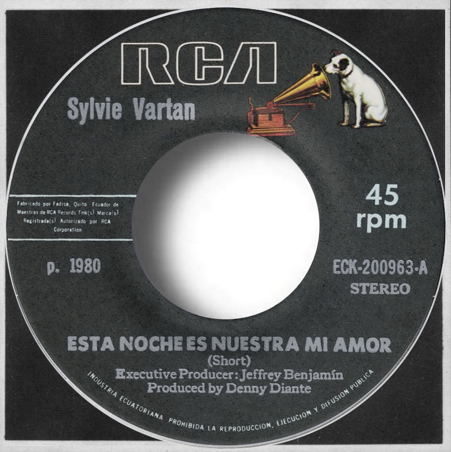 Sylvie Vartan SP Equateu r"Esta noche es nuestra  mi amor" ECK 200963 Ⓟ 1980
