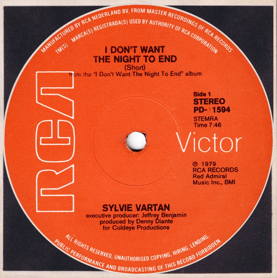 Sylvie Vartan Maxi 45 tours Pays-Bas  "I don't want the night to end"  PD 1564  Ⓟ 1979