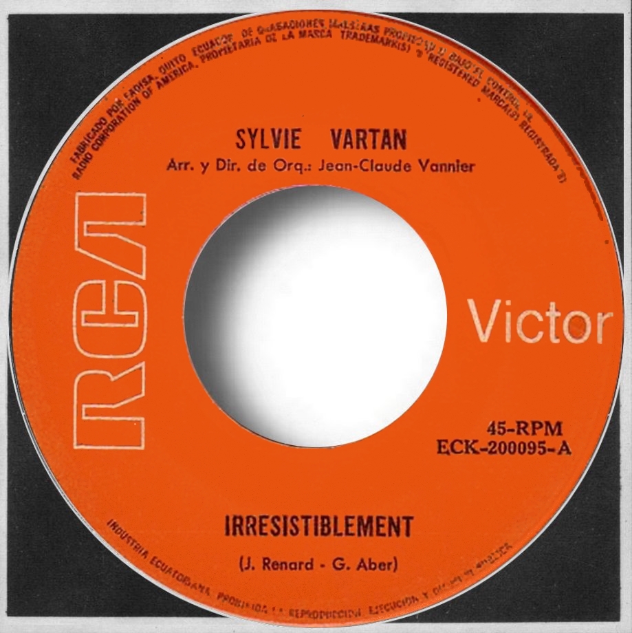 Sylvie Vartan SP Equateur  "Irrésistiblement" RCA  ECK 200095  Ⓟ 1968