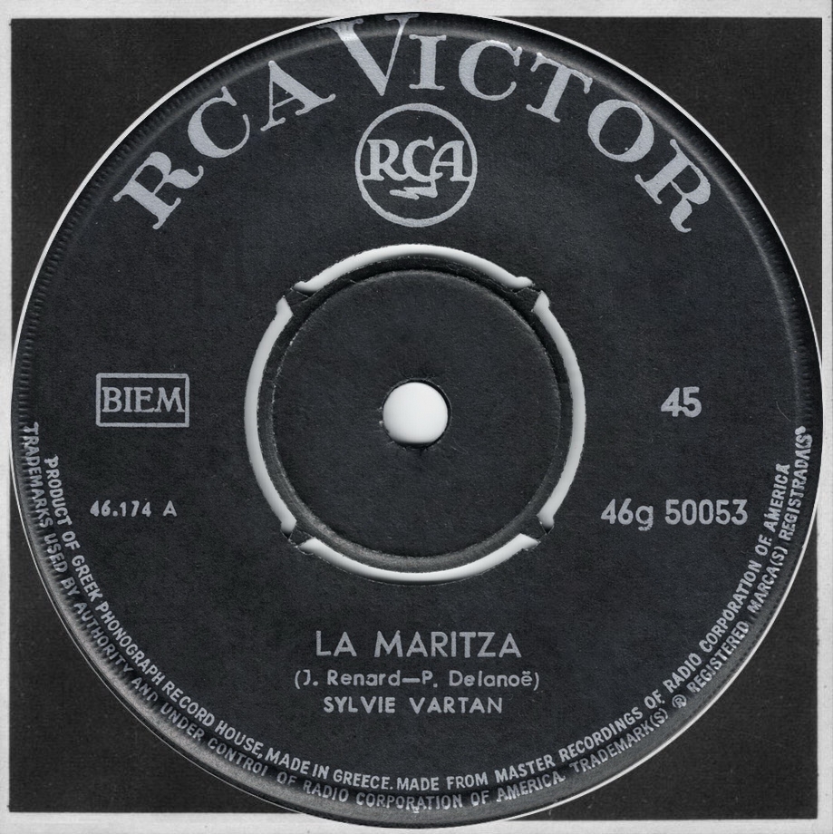 Sylvie Vartan SP Grèce "La Maritza"  46G 50053 Ⓟ 1968