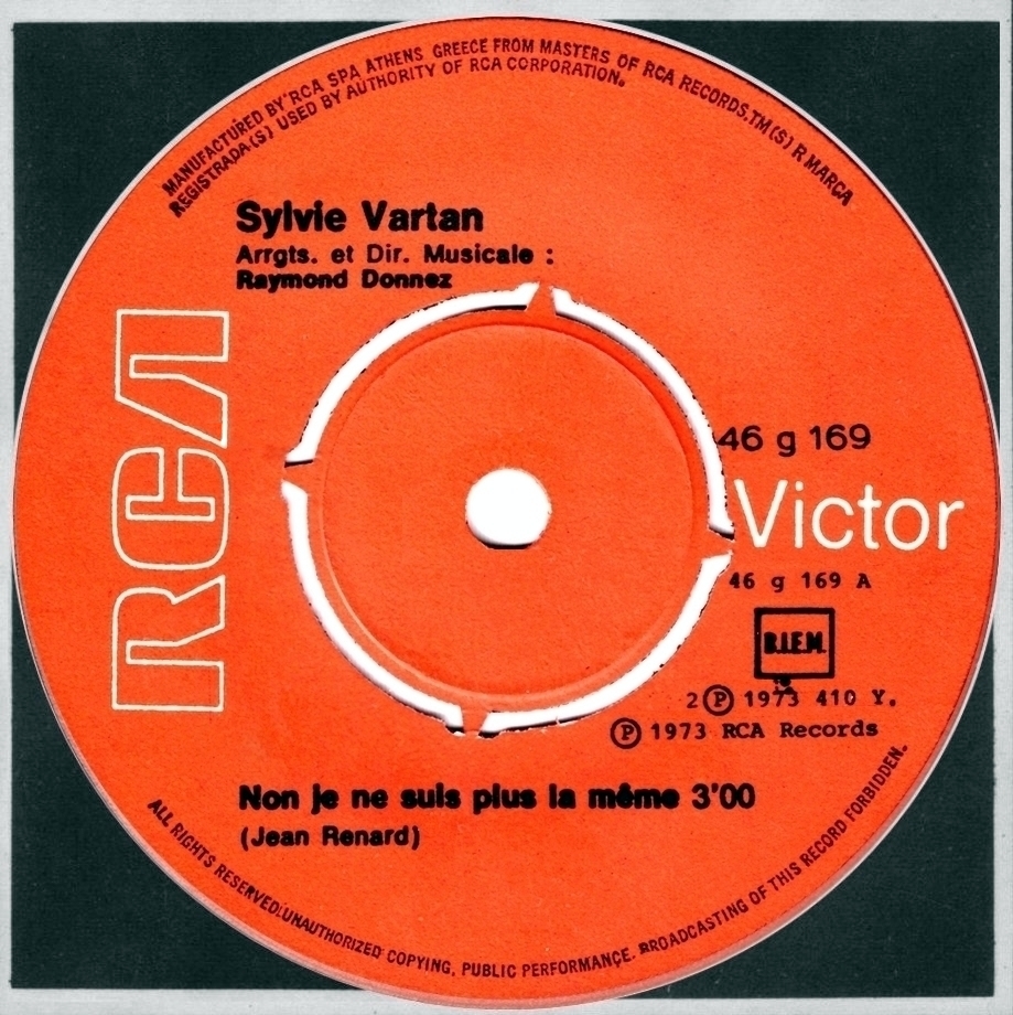Sylvie Vartan SP Grèce "Non je ne suis plus  la même" 46G 169 Ⓟ 1973