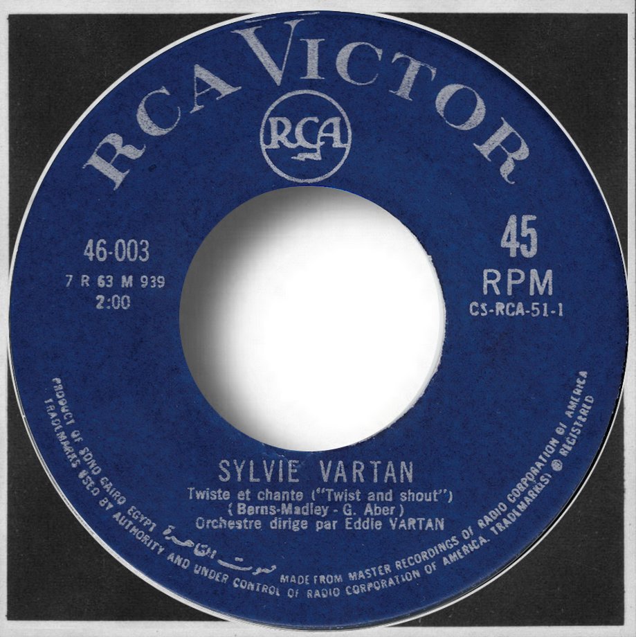 Sylvie Vartan SP Egypte "Twiste et chante"  RCA 46 003 Ⓟ 1963